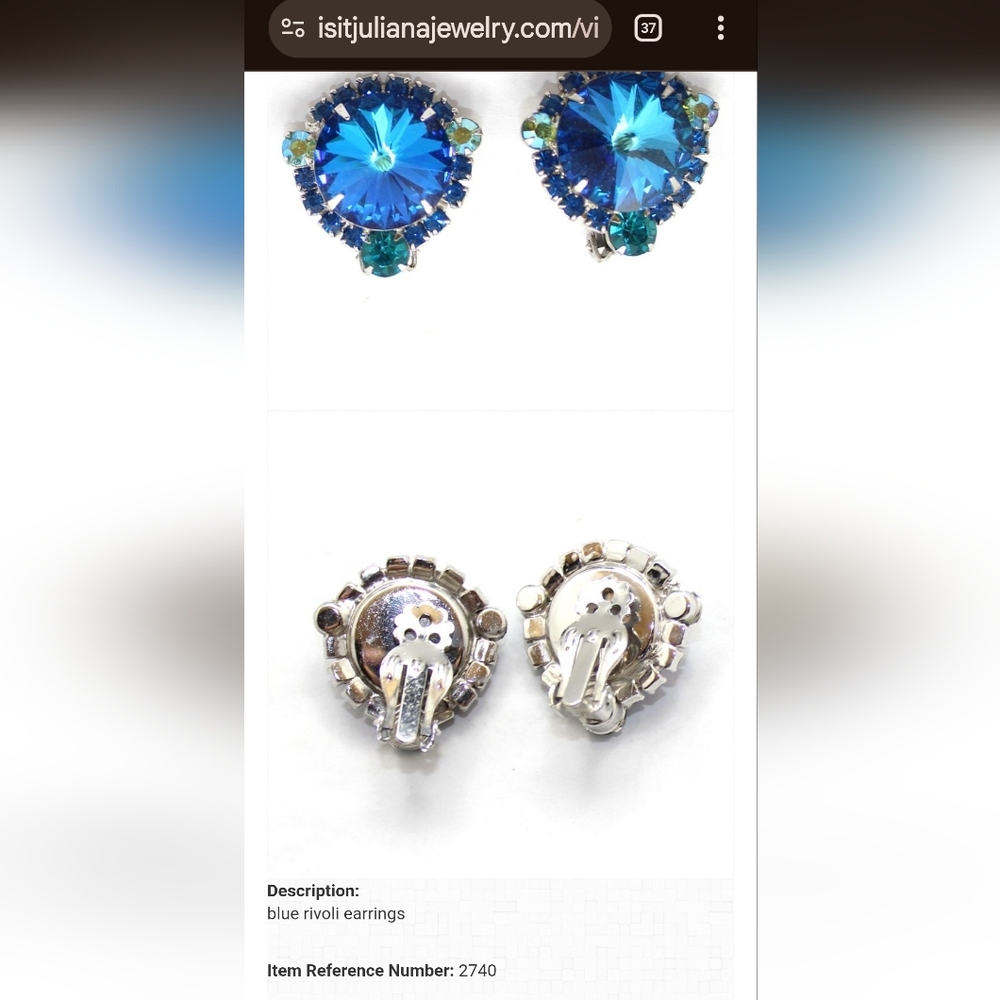 Juliana D&E Blue Green Rivaloi Margarita Rhinestone Set - Picture 11 of 15
